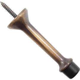 Stone Harbor Hardware Heavy-Duty Solid Door Stop, 3 Inches, Antique Brass