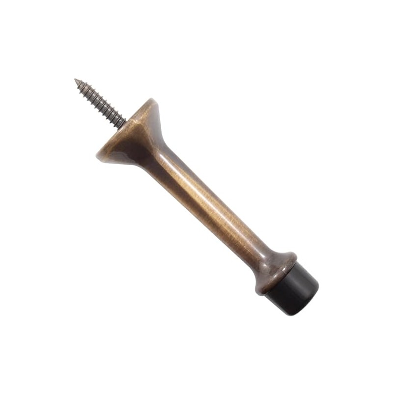 Stone Harbor Hardware Heavy-Duty Solid Door Stop, 3 Inches, Antique