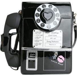 QiMing Bolso bandolera para teléfono de esfera retro, bolso de hombro con micrófono móvil para mujer