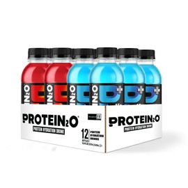Protein2o 15g Whey Protein Isolate Hydration Drink Plus Energy & Focus, 350mg of Electrolytes, Vitamins B5 & B6, Sugar Free, Energy Variety Pack, 16.9 oz Bottle (Pack of 12)