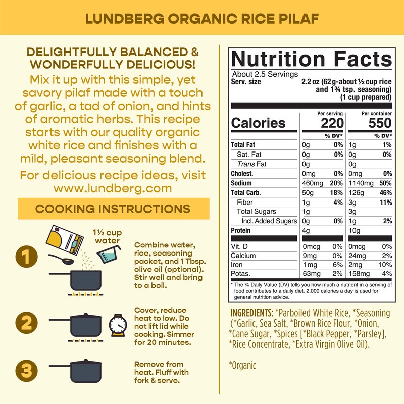 LUNDBERG RICE WHT PILAF ENTREE 5.5 OZ