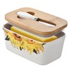 Large Butter Dish with Lid for Countertop,Sunflower Ceramic Covered Butter