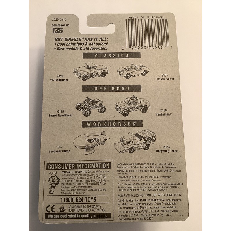 Hot Wheels 1996 Collector #136 '56 Flashsider Turquesa 1/64