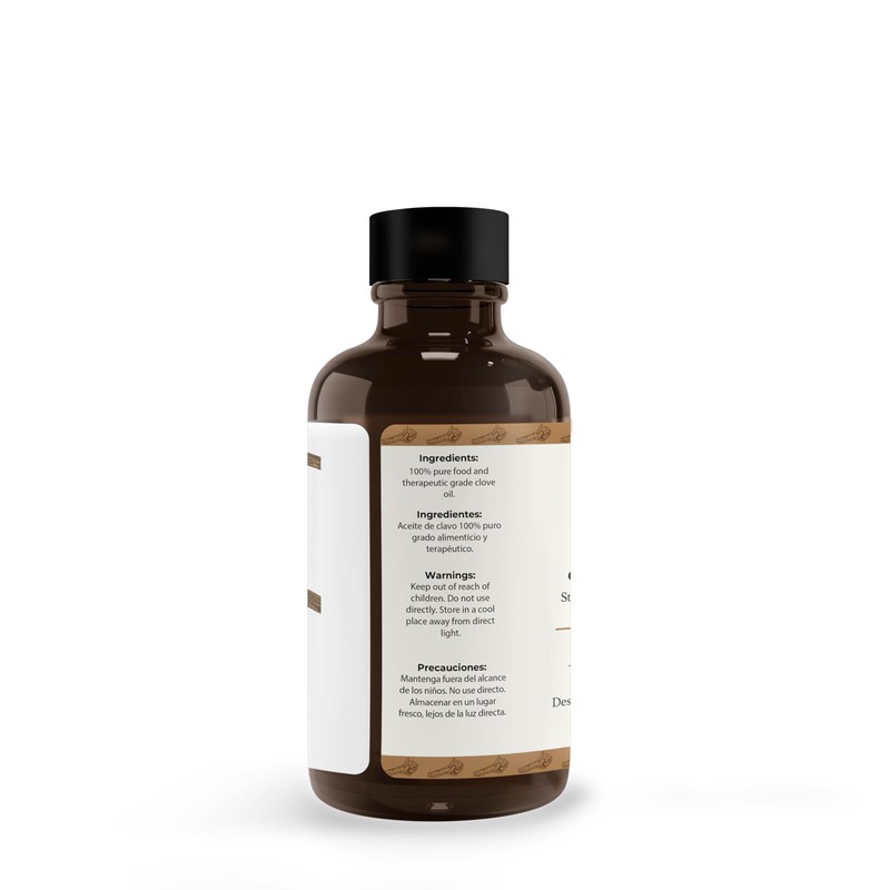 Aceite Esencial 100% Puro de Clavo comestible,Alimenticio y Terapéutico 120