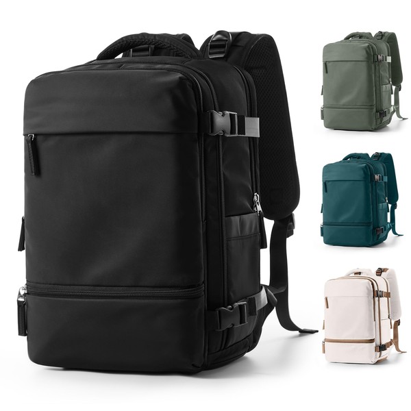 Travel Backpack Simple Durable Carry On Backpack with Shoe Compartment,
