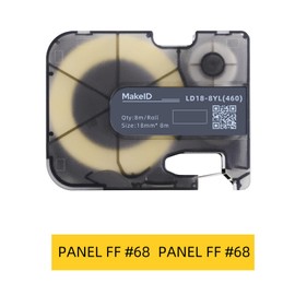 MakeID All-Weather PET Label Tape with Ribbon Cartridge for Indoor/Outdoor ID and Equipment Labeling - for P31 Label Maker, Black on Yellow - 26.24ft L/Roll