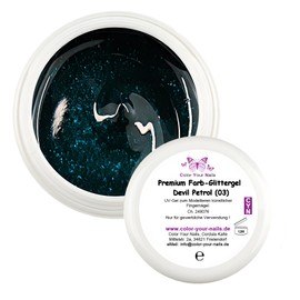 Premium Colour Glitter Gel Devil Red (06) UV Gel for False Nail Modelling Intense Colour Sparkling Effects (Purple (Devil Lilac 03) 5g