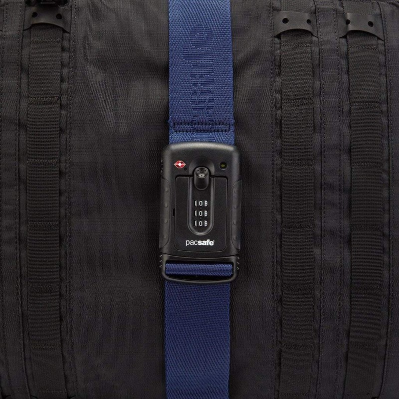100 12970314, Pacsafe Blue, L, Strapsafe 100 Travel Sentry Approved