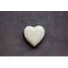 Creative Co-Op Soapstone Heart Decoration Engraved Love,White