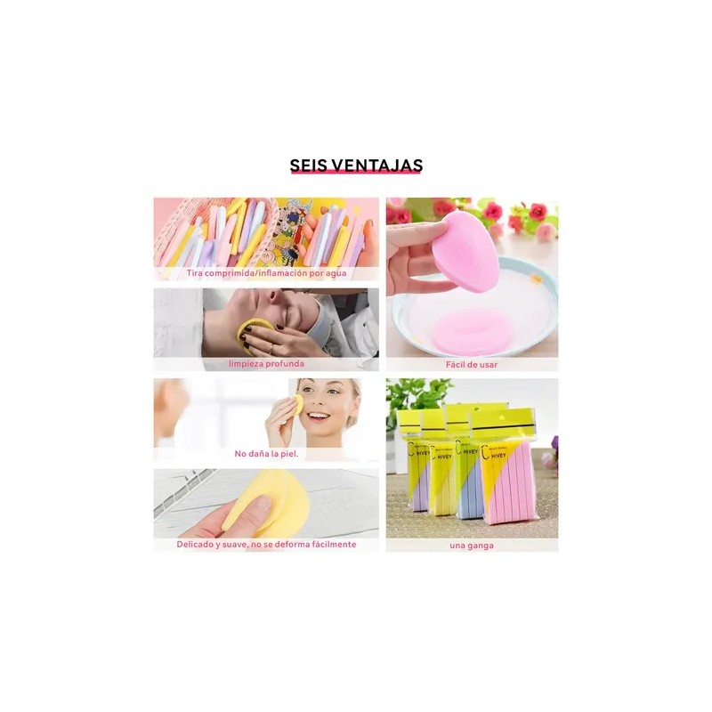 120 Pc Esponja Facial Comprimida Para Limpieza Y Exfoliación