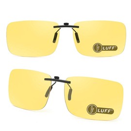 LUFF 2 Pcs Of Sunglasses Clips And Night Vision Goggles Super Lightweight Clips Look Classic Unisex(Yellow+Yellow)