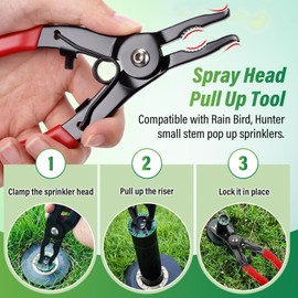 Gulfmew 8 Pieces Sprinkler Head Tool Kit – Compatible with Hunter, Rain Bird – Sprinklers Head Pull-Up Tool, Rotor Adjustment Screwdriver, 3 Nozzle Adjustment Tools & 3 Sprinkler Keys