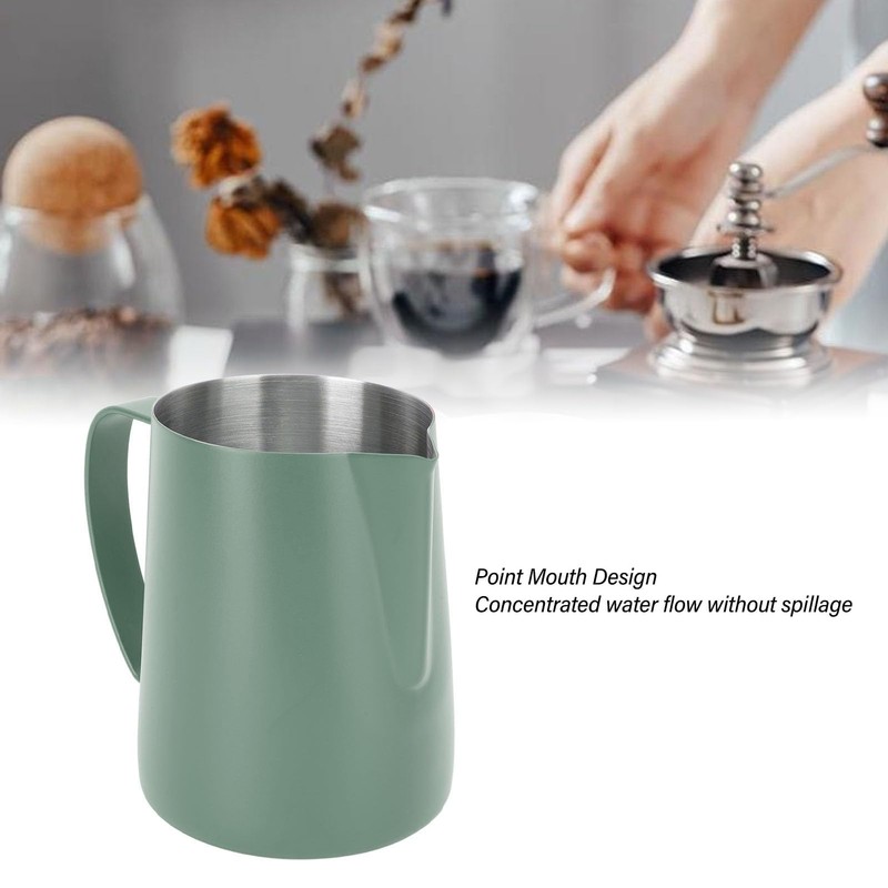 Stainless Steel Coffee Milk Frothing Pitcher, 600ml, Point Mouth Design,