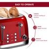 Roter Mond 4 Slice Toaster Retro Stainless Steel with Bagel