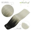 WindTouch Black Silver Hair Extensions for Women, 12 Inch 100g