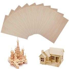 10 Pieces Basswood Sheet, 1/16 x 12 x 8 Inch Thin Plywood Wood Sheets for Crafts