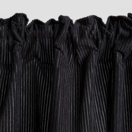 HOMLA Vorhang VELAS Samt-Imitat Kord schwarz 140x250 cm - Luxuriös & Strapazierfähig