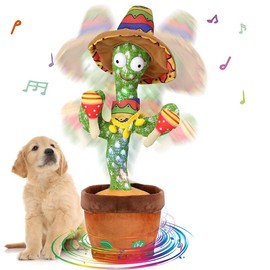 Dancing Cactus Toys,Talking Mimicking Singing Repeats What You Say:_Drumming Cactus 12.6inch