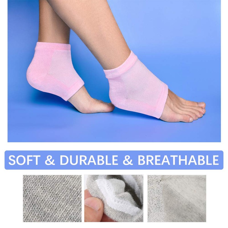 Moisturizing Socks, Moisturizing/Gel Heel Socks for Dry Cracked Heels, Ventilate