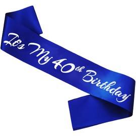 Novaflare It's My 40th Birthday Sash, Royal Blue Birthday Sash for 40th Bday Party Supplies, Gifts for Women or Men Bday Party Favors