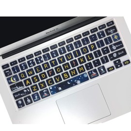 WSLUCKO Silicone Keyboard Cover Skin for Old MacBook Air 13.3 inch (A1466/A1369) and MacBook Pro 13.3''/15''/17'' (A1278/A1425/A1502/A1286/A1297),Space Man