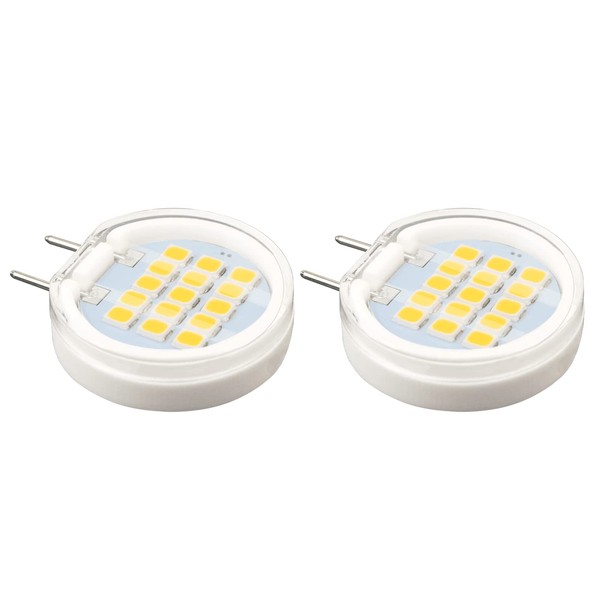 Makergroup 3W G8 LED Bulbs Dimmable 20W 25W 35W G8 T4 120V Halogen Replacements for Under Counter Lights, Under Cabinet Puck Lights Cool White 6000K 2-Pack