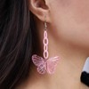 Atentuyi Boho Butterfly Drop Dangle Earrings Silver Pink Acrylic Butterfly