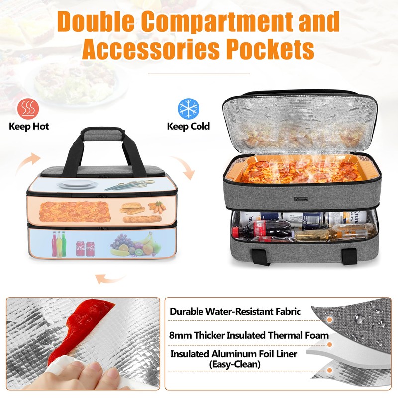 Trunab Casserole Carrier for Hot or Cold Food Insulated Casserole