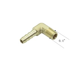 CDQBWKJGFJ 2 Pcs Brass Hose Barb Fitting 1/4" Barb x 1/8 NPT Male Pipe 90 Degree Elbow Adapter
