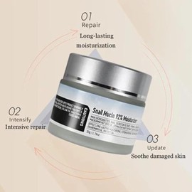 Snail Mucin 92% crema hidratante de gel facial diario, Snail Mucin 92% crema facial reparadora hidratante para pieles secas y sensibles, crema avanzada Snail 92 todo en uno (2Pcs)
