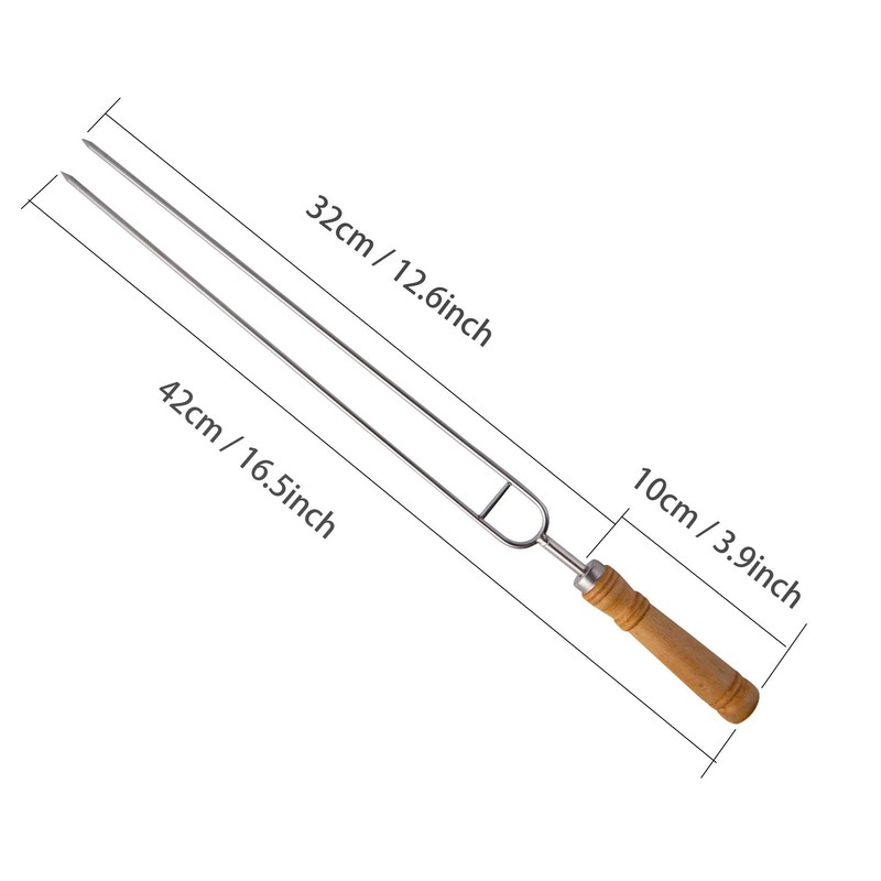 IMEEA Double Skewers for Grilling Thickened Stainless Steel Kebab BBQ