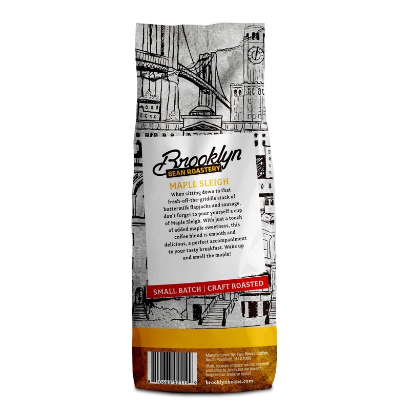 Brooklyn Beans Maple Sleigh 100% Arabica Craft Roasted Ground Coffee,