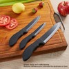 3Pcs Fruit Knife with Ergonomic Handle Black Blade Ceramic Cooking