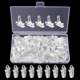 YIXISI 50 PCS Tarp Clips, Windproof Lock Grip, Tarpaulin Clips, Awning Clamp Grip for Outdoor Activities Camp Tent and Accessories Hiking Camping (Transparent)