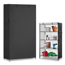 Dalema Storage Shelf Cover,Outdoor Heavy Duty 600D 48''W x 18''D x 72''H Dustproof Waterproof Shelf Covers for Wire Shelving,Storage Rack Cover with Zipper