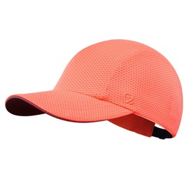 GADIEMKENSD Women's Race Day Running Cap Performance Mesh Hat Excellent Ventilation Lightweight Reflective Safety, Light orange