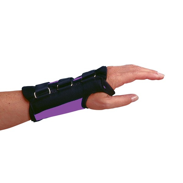 Rolyan Purple D-Ring Right Wrist Brace, Size Large Fits Wrists 7 .75" -8 .5", Wrist Brace 7 .5" Long with Straps and D-Ring Connectors to Secure and Stabilize Hands and Wrists and Provide Comfort