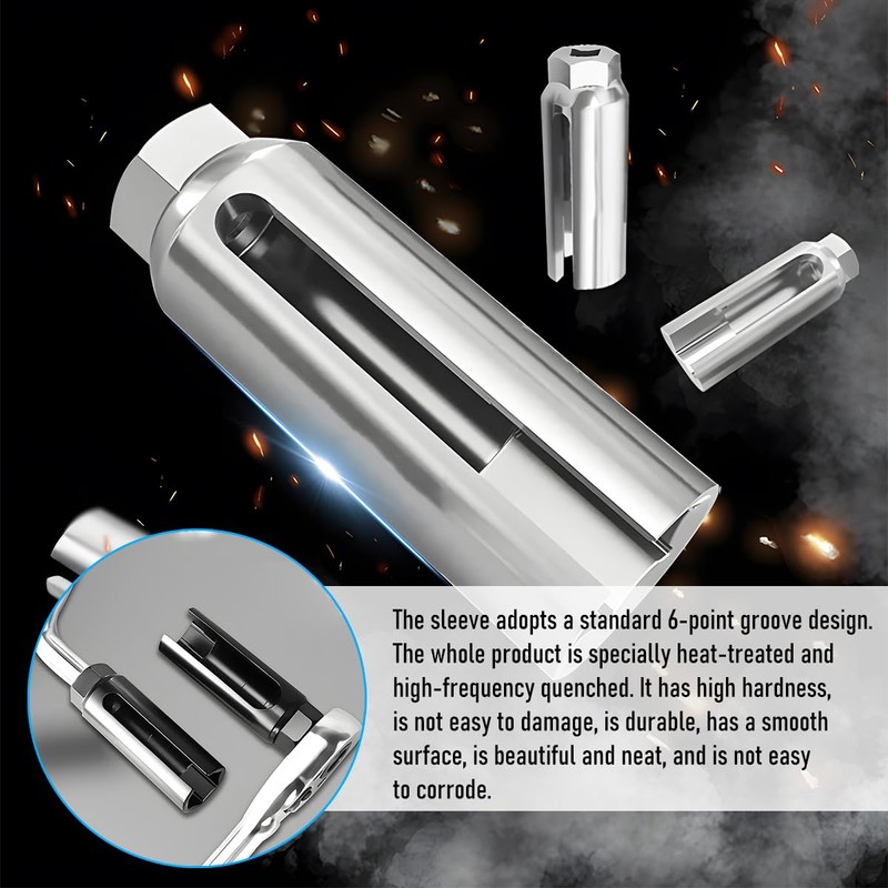 Car Oxygen Sensor Socket with Side Wire Cutout, 1/2" Drive