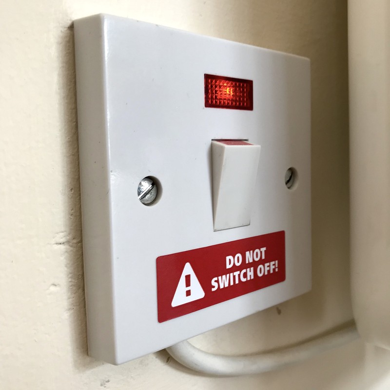 10 x Do not Switch Off Sticker Set - Red