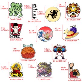 Pounchi Fight Anime Fridge Magnet (12 Pack) Anime Magnet Office Cabinets Decoration Cartoon Fridge Metal Magnet Flexible Reusable Magnetic Vinyl