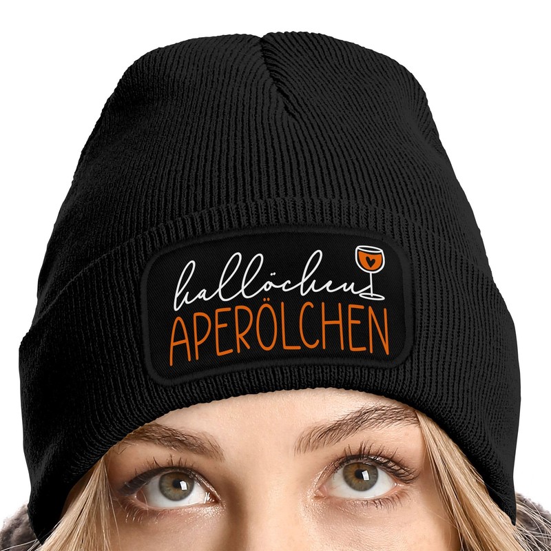 MoonWorks® Women's Beanie with Patch They See Me Aperollin Knitted