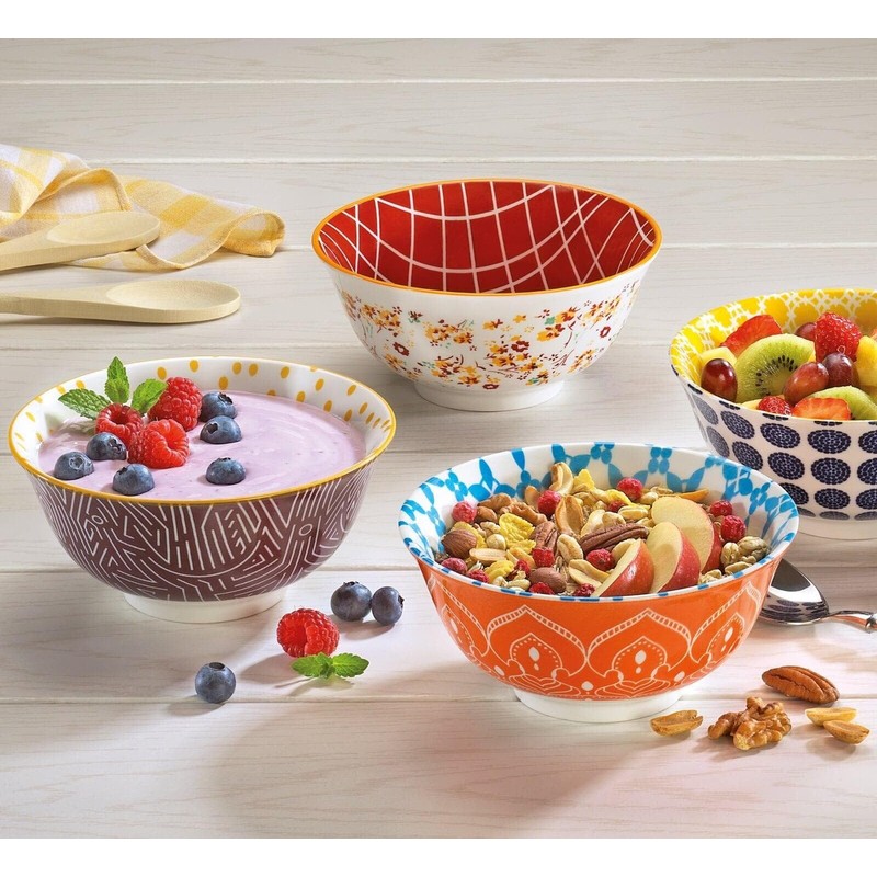 Cilio Amici Decorated Porcelain Bowl, 17 Ounce Capacity, 6" D