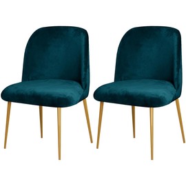 VIENLOVE 2 Pack Velvet Dining Room Chair Slipcovers Washable Removable Stretch Short Back Armless Curved Chair Protector for Home Decor Living Room