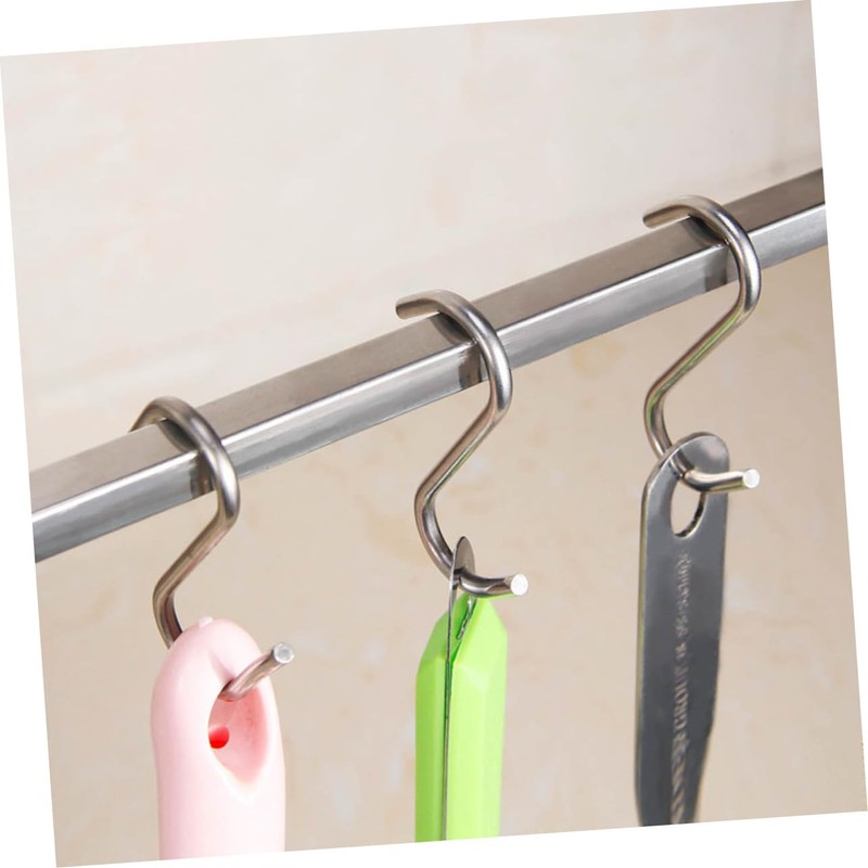 BUGUUYO 10pcs Stainless Steel S Hooks Hanging Hooks for Kitchenware