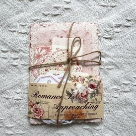 100PCS Vintage Floral Scrapbook Paper,Textured Paper Assorted Set, Special Papers Label Stickers for Junk Journal Diary Journal Embellishment Supplies DIY Craft