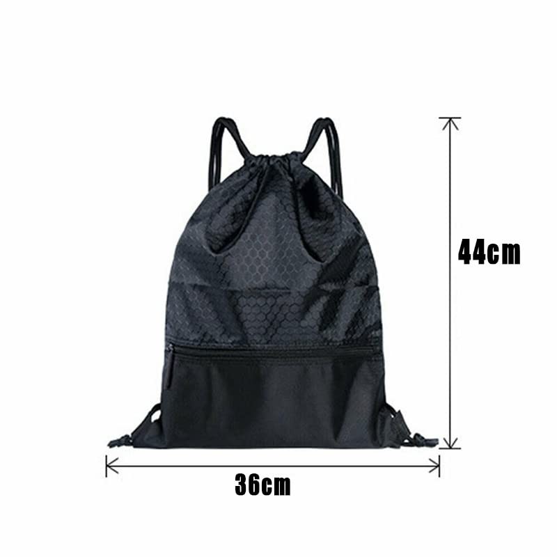 Drawstring Backpack Waterproof Drawstring Bag String Bag with Zipper Sport