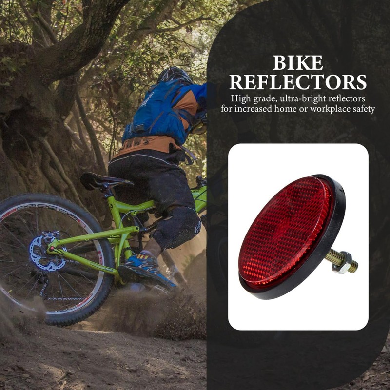 ibasenice 4pcs High Bright Reflective Bike Warning Tool Round Plastic