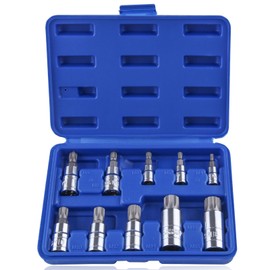 SPEEDWOX 10 Pcs Triple Square Bit Socket Set Spline Socket Bit Set Torx Bit Socket Set Triple Square Socket Set Triple Square Spline Bit Socket Set Repair Tool Kit Star Wrench Star Wrench Torx Screw