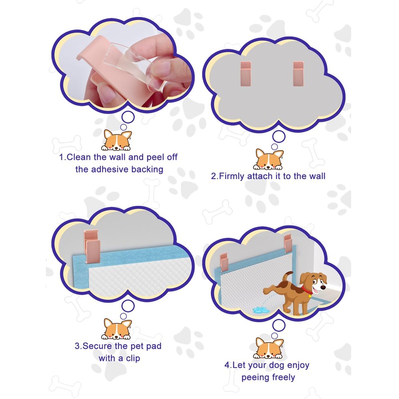 CAPHONT 6 Pcs Dog Pee Pad Holder Cilps for Leg-Lifting