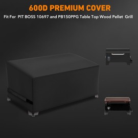 Heavy Duty 600D Polyester Cover Compatible with Pit Boss Portable Table Top Pellet Grill 10697 and PB150PPG Grills
